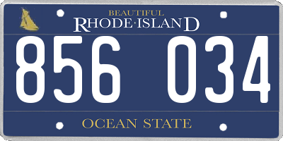 RI license plate 856034