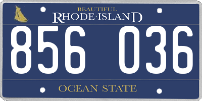 RI license plate 856036