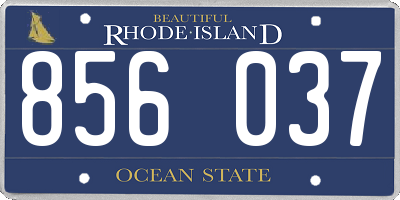 RI license plate 856037