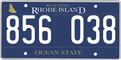 RI license plate 856038
