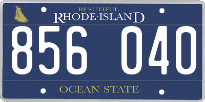 RI license plate 856040