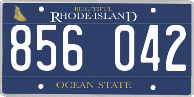 RI license plate 856042