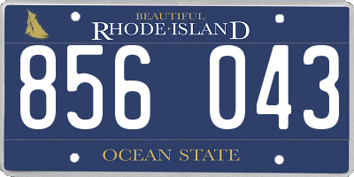 RI license plate 856043