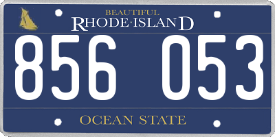 RI license plate 856053