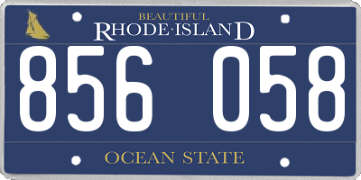 RI license plate 856058