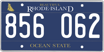 RI license plate 856062