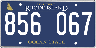 RI license plate 856067
