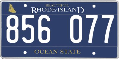 RI license plate 856077