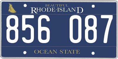 RI license plate 856087