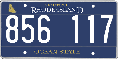 RI license plate 856117