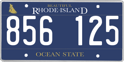 RI license plate 856125