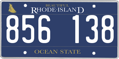 RI license plate 856138