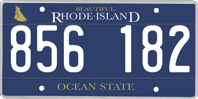 RI license plate 856182