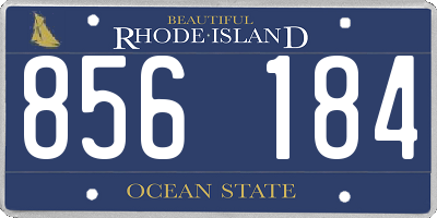 RI license plate 856184