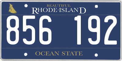 RI license plate 856192
