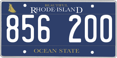 RI license plate 856200