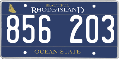RI license plate 856203
