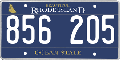 RI license plate 856205