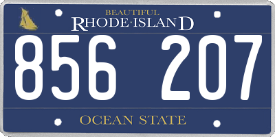 RI license plate 856207