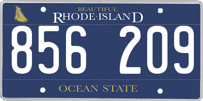 RI license plate 856209