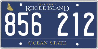 RI license plate 856212