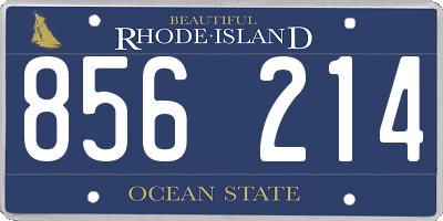 RI license plate 856214
