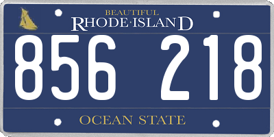 RI license plate 856218