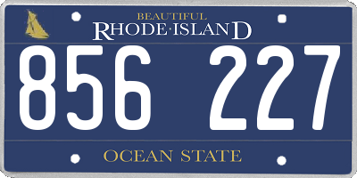 RI license plate 856227