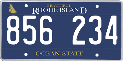 RI license plate 856234