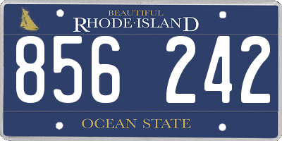 RI license plate 856242
