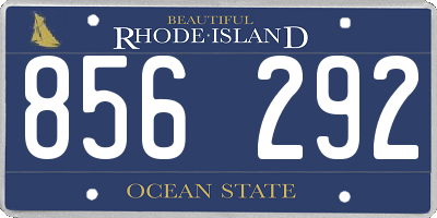 RI license plate 856292