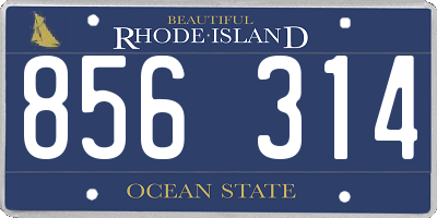 RI license plate 856314