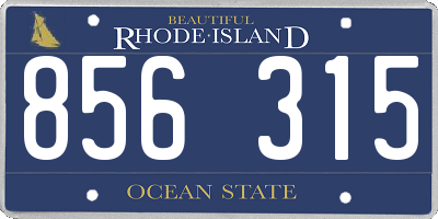 RI license plate 856315
