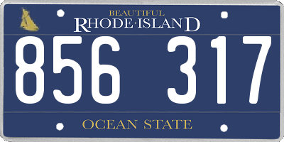 RI license plate 856317