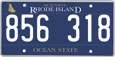 RI license plate 856318