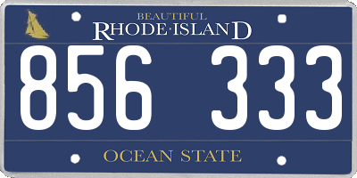 RI license plate 856333