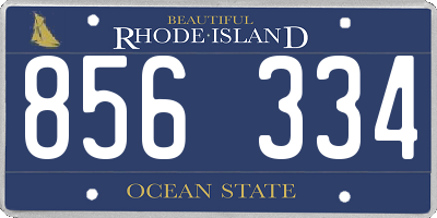 RI license plate 856334