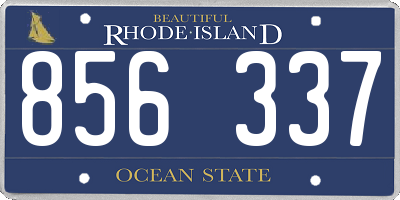 RI license plate 856337