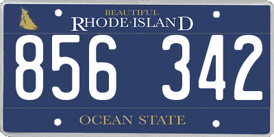 RI license plate 856342