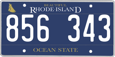 RI license plate 856343