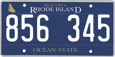 RI license plate 856345