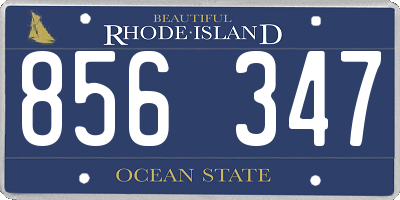 RI license plate 856347