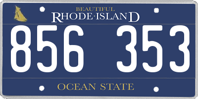 RI license plate 856353