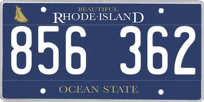 RI license plate 856362
