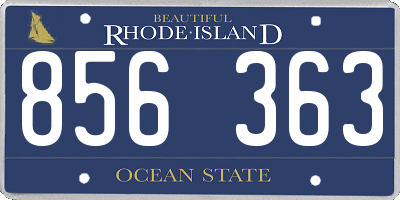 RI license plate 856363