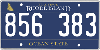RI license plate 856383