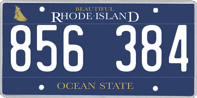 RI license plate 856384