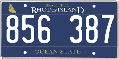 RI license plate 856387