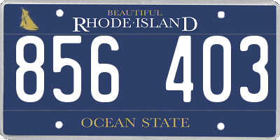 RI license plate 856403
