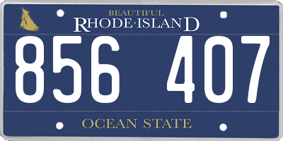 RI license plate 856407